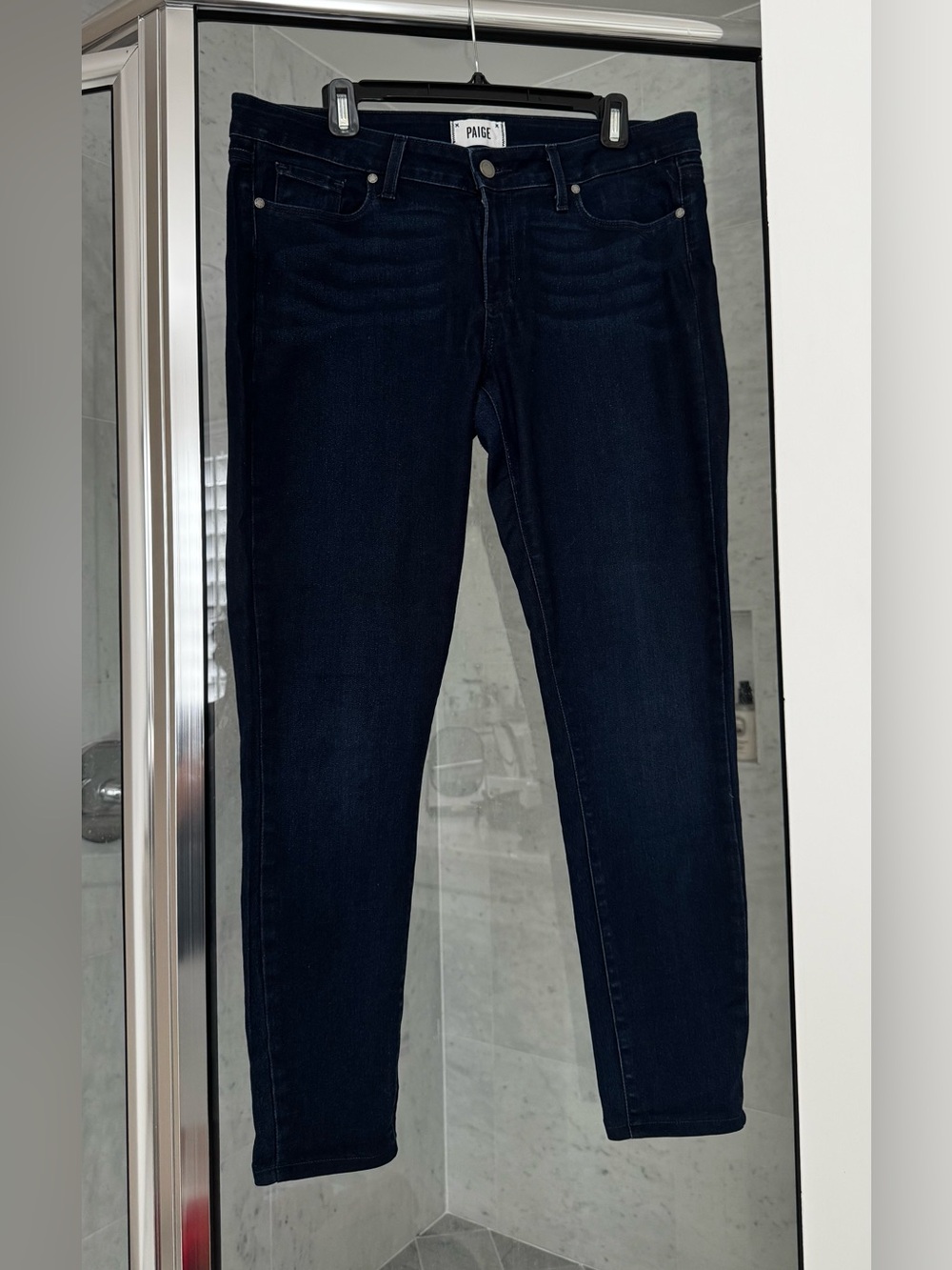 PAIGE Women's Low Rise Skinny Jeans in Dark Indigo